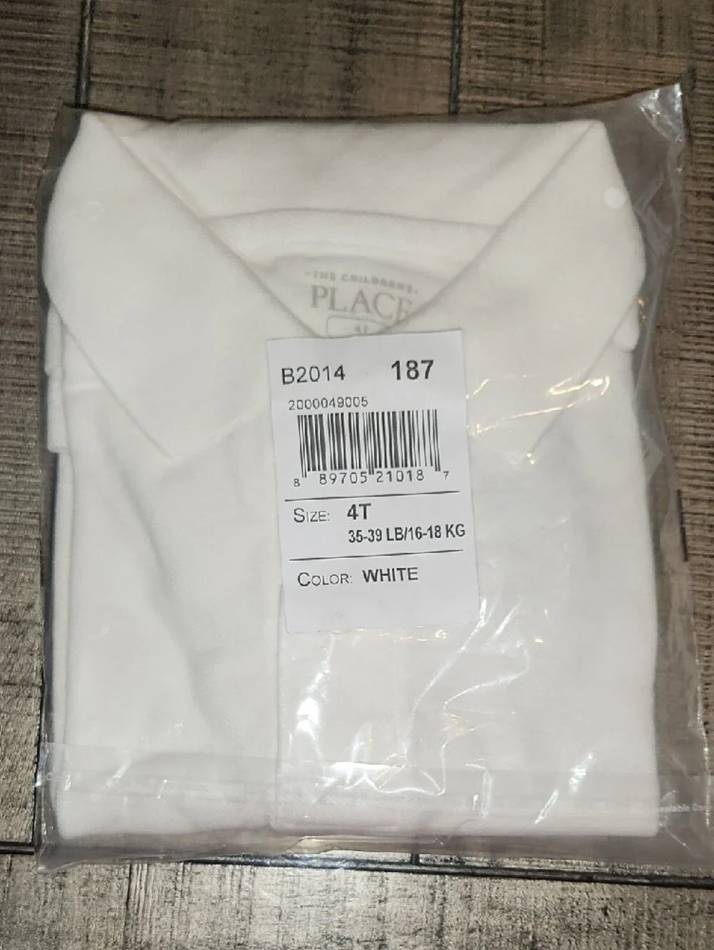 NWT The Children's Place White Short-Sleeve Polo
